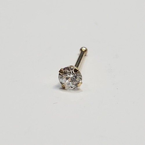 14K CZ Nose Pin