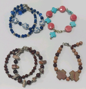 (4) Hand Beaded Bracelets