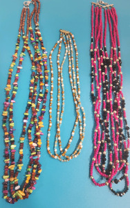 (3) Layered Handmade Native American Necklaces