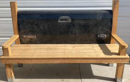 Custom Made Ford F350 Tailgate And Wooden Bench