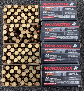 (200+/-) Rnds. Winchester 22 Win Mag Ammo