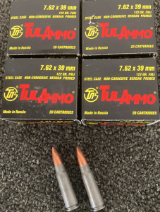 (80) Rnds. TulAmmo 7.62x39 mm Ammo