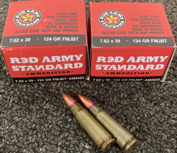 (2) Boxes Red Army Standard 7.62x39 Ammo