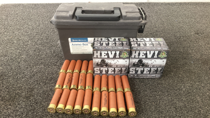 Ammo Box With (75) Rnds. Hevi Steel 12 Ga Ammo