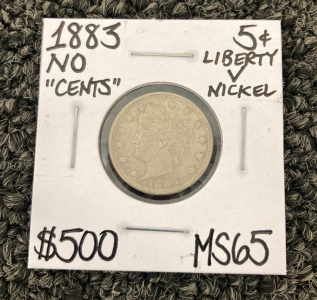 1883 MS65 Gem No &ldquo;Cents&rdquo; Liberty Nickel