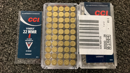 (100) Rnds. CCI 22 WMR V-Max Ammo