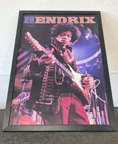 26”x38” Jimi Hendrix Framed Wall Art