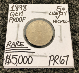 1898 PR67 Rare Gem Proof Liberty V Nickel