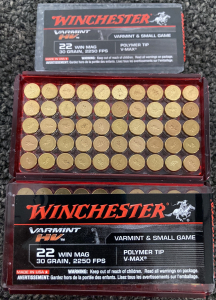 (100) Rnds. Winchester Varmint HV 22 Win Mag Ammo