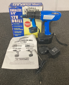 Drill Master 3/8” Cordless Drill 12 Volt-Works