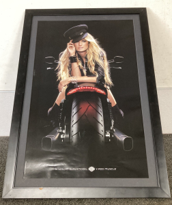 Harley Davidson American Supermodel V-Rod Muscle Poster- Framed