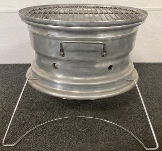 Custom Made Steel Wheel Charcoal Grill