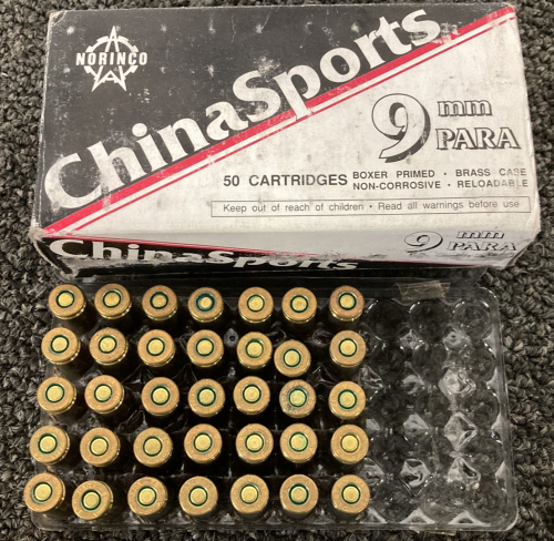 (35) Rnds. Norinco ChinaSports 9mm Para Ammo