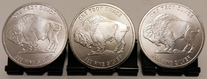 (3) Troy Ounce .999 Silver Rounds