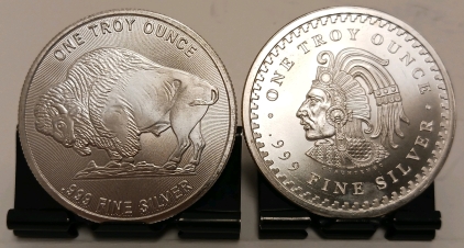 (2) Troy Ounce .999 Silver Rounds