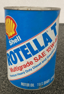 Vintage 1 Qt Can Shell Rotella T 15W- 40 Motor Oil - Unopened/Full