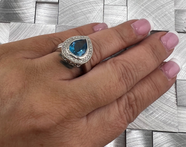 Diamond & Topaz Sterling Ring