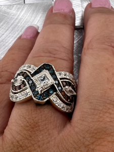Sterling Colored Diamond Ring