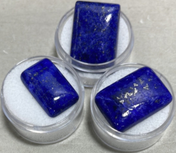 (3) Lapis Lazuli Cabochon Gemstones&hellip; 33.5ct, 28.8ct, 16.1ct