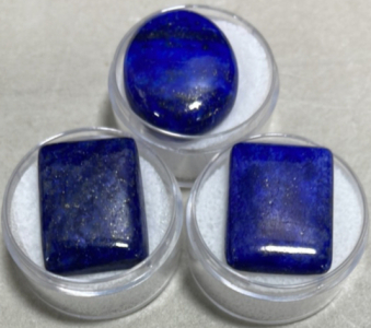 (3) Lapis Lazuli Cabochon Gemstones&hellip; 34.5ct, 30.0ct, 20.9ct