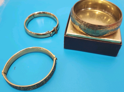 (3) Gold Bracelets