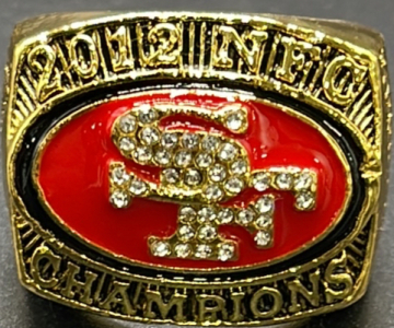 (1) 2012 San Francisco 49ers NFC Championship Men&rsquo;s Ring Named To Colin Kaepernick Size 10-1/2