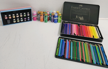 Ink Set, FolkArt Acrylic Paint, Faber-Castell Colored Pencil Set