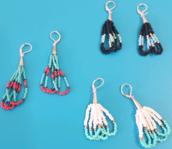 (3) Pairs Of Handmade Native American Earrings