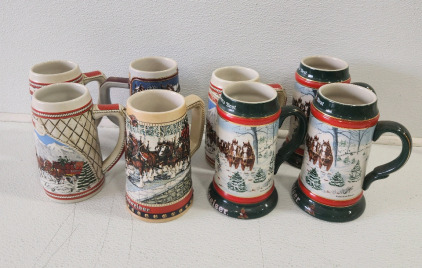 (8) Budweiser Beer Steins