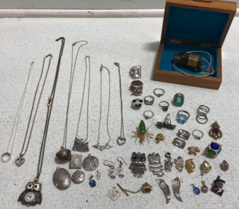 Assorted Necklaces, Rings and Charms, Smokey Quartz Crystal