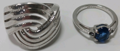 (2) Silver Tone Rings