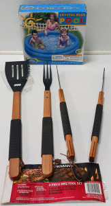 (3) Piece BBQ Tool Set And Crystal Blue Pool