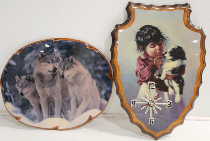 Native Picture Clock, Wolf Picture