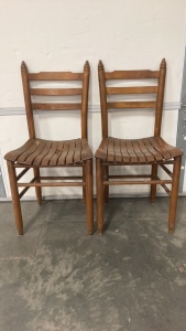 (2) Vintage Wooden Chairs