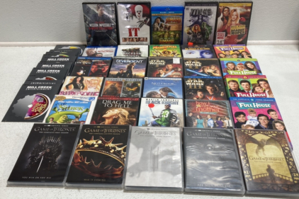 (21) Assorted DVD Movies, Seasons 3-6 of Full House, Seasons 1-5 of Game of Thrones, Incomplete Seasons 1-8 of That 70s Show