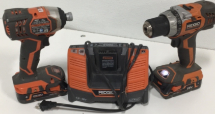 (2) Rigid Cordless 18V Drills w/Batteries and Charger