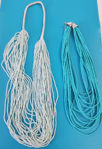 (2) Blue Layered Handmade Native American Necklaces