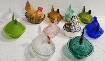 (11) Decorative Rooster Candy Dishes