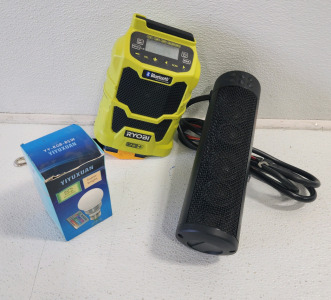 Ryobi Bluetooth Speaker, Kuryakyn Road Thunder Speaker, Yiyuxuan Light Bulp