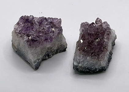 (2) Natural Amethyst Crystal Geode Specimens. 932.00ct