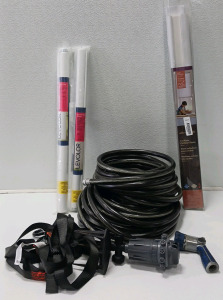 Garden Hose, Spray Nozel, Sprinkler Head, Tie Down Straps, Cordless Mini-Blinds And Roller Shades