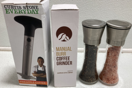 Pineapple Cutter, Manual Coffee Grinder, Full Salt and Peoper Grinders