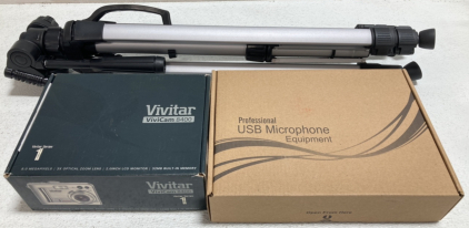 Tripod, ViviCam 8400, USB Microphone Set