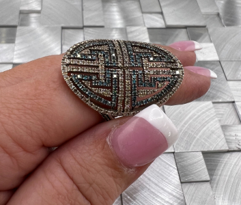 Sterling Art Deco Diamond Ring - 1 Carat Total Weight