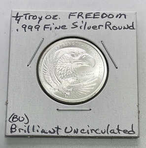 (1) 1/4 Troy Ounce Freedom Eagle .999 Fine Silver Round (Brilliant Uncirculated)