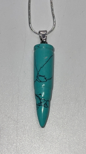 (1) Bullet Shaped Turquoise Gemstone .925 Necklace