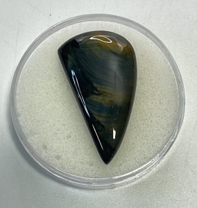 (1) 28.90ct Golden Blue Tiger Eye Jasper Flashy Gemstone Cabochon