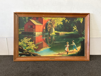 Framed Wall Art Print &ldquo;the Old Mill Stream&rdquo; by Paul Detlefsen 44x28