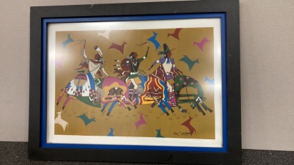 Framed &ldquo;Navajo Riders Come Charging&rdquo; Proof