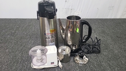 Working HD Designs Mini Food Processor, Kitchen Gourmet Vacuum Pump Air Pot and Electric Coffee Kettle